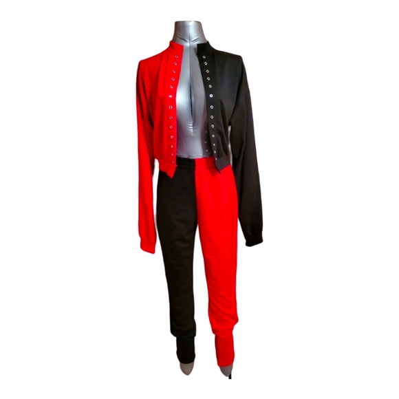 W for Women Pants - Women's Loose Jogger, Sz M, Black/Red outfit